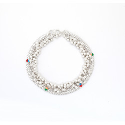 Traditional Chunky Silver Anklet 