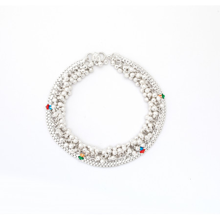 Traditional Chunky Silver Anklet 