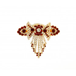 Red-Golden French Barrette Hair Clip