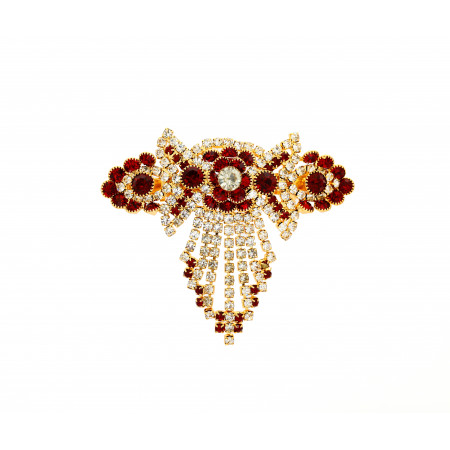 Red-Golden French Barrette Hair Clip